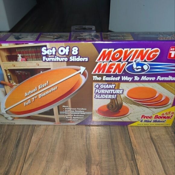 Moving Men Set of 8 Furniture Sliders 4 Giant & 4 - Picture 1 of 8